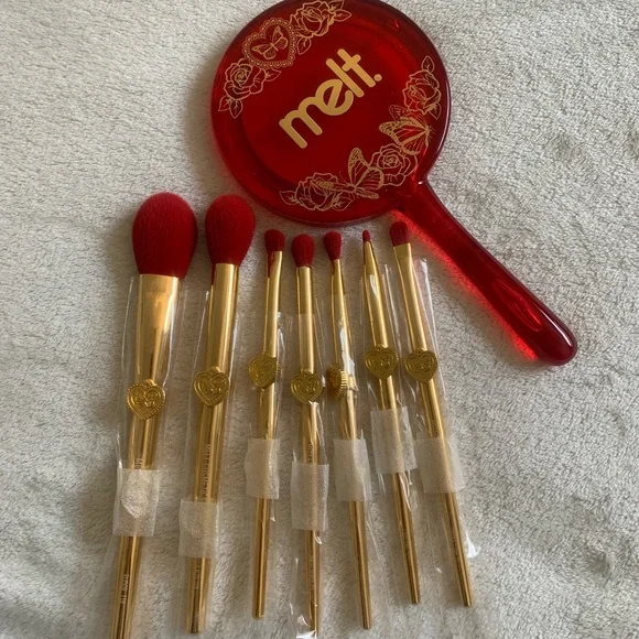 Melt Cosmetics Amor y Mariposas Butterfly Brush Set & Makeup Handheld Mirror NWT